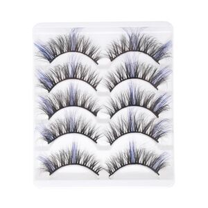 3D Mix Color False Eyelashes Blue 5 Pair